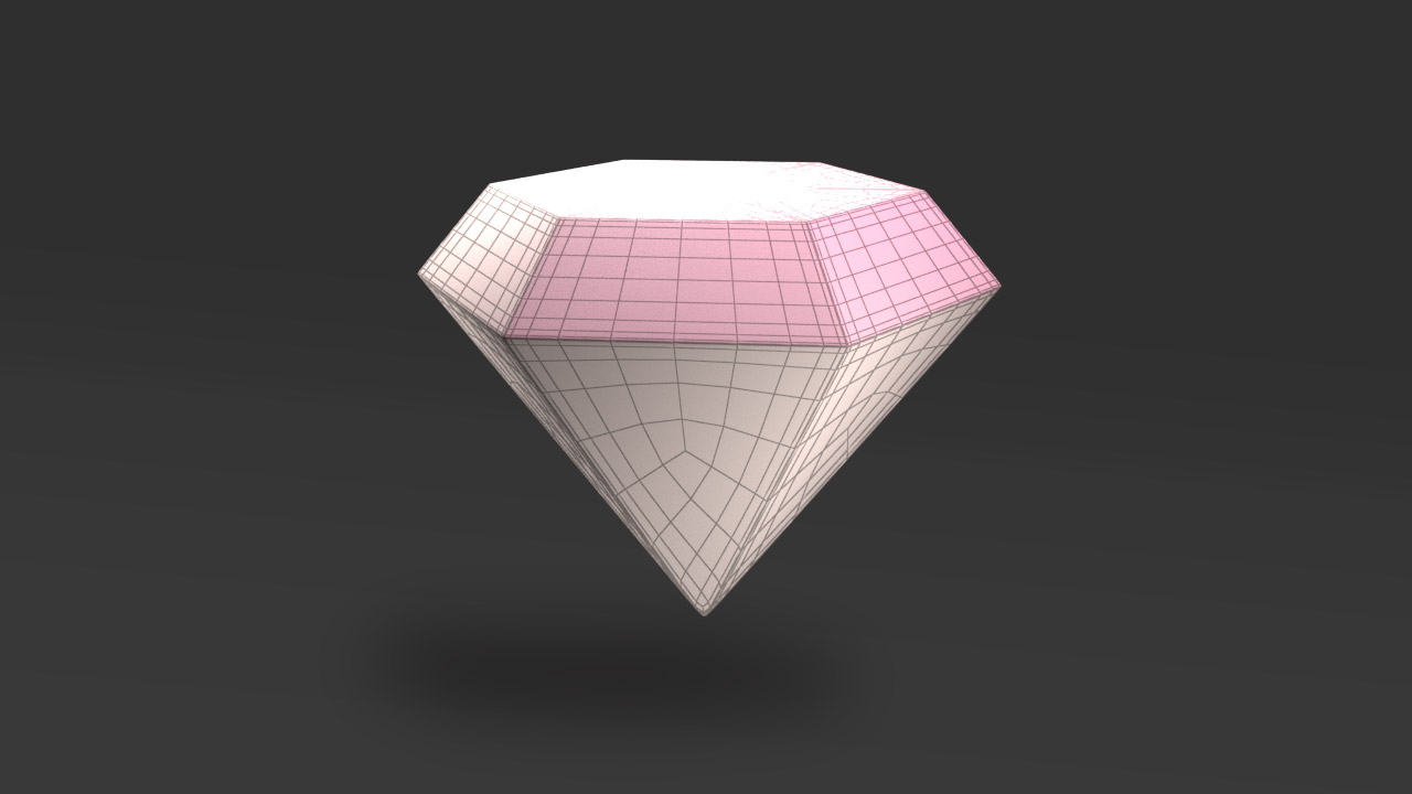 3D assets wireframe diamante