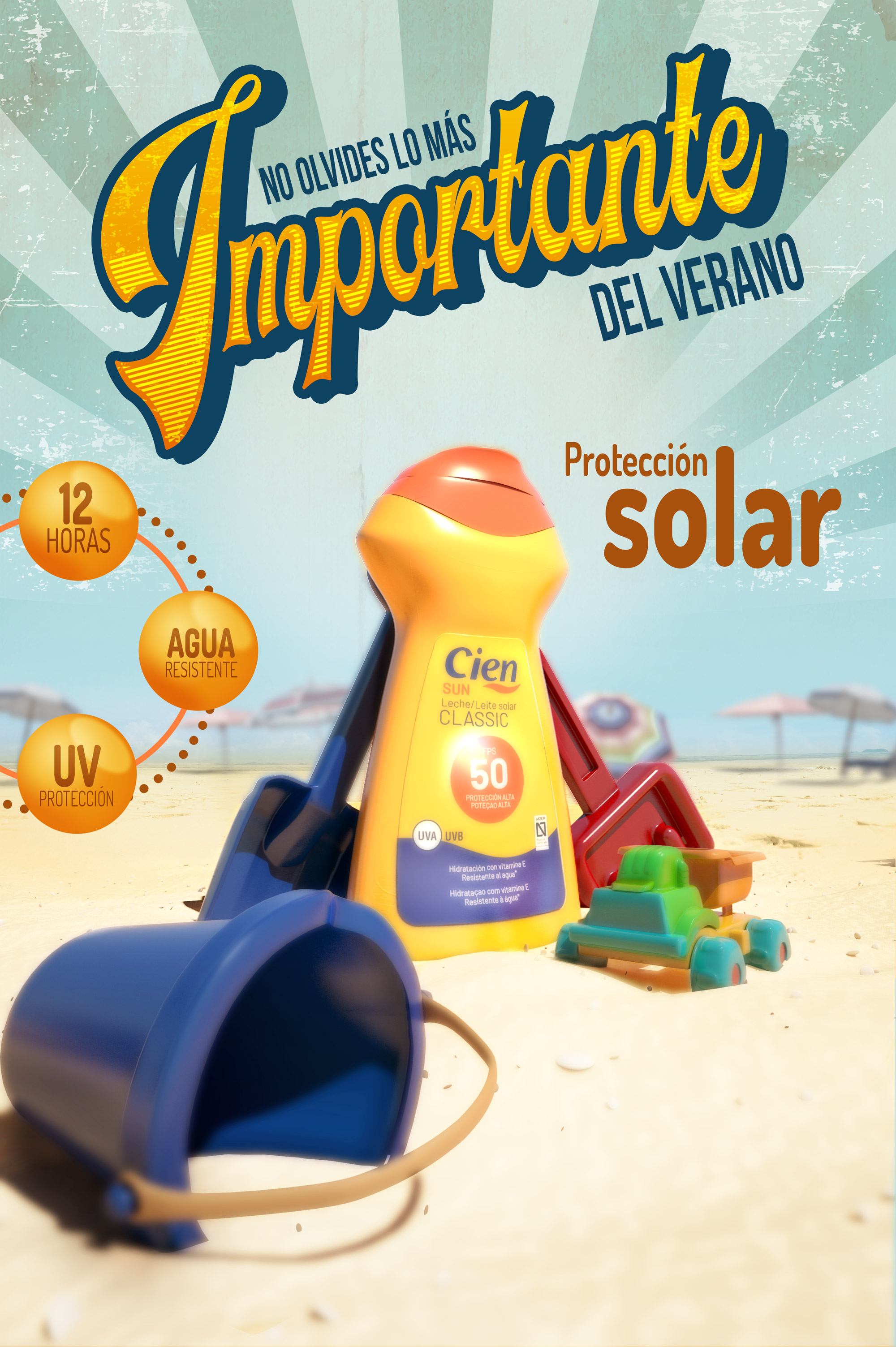 Sun lotion advertising