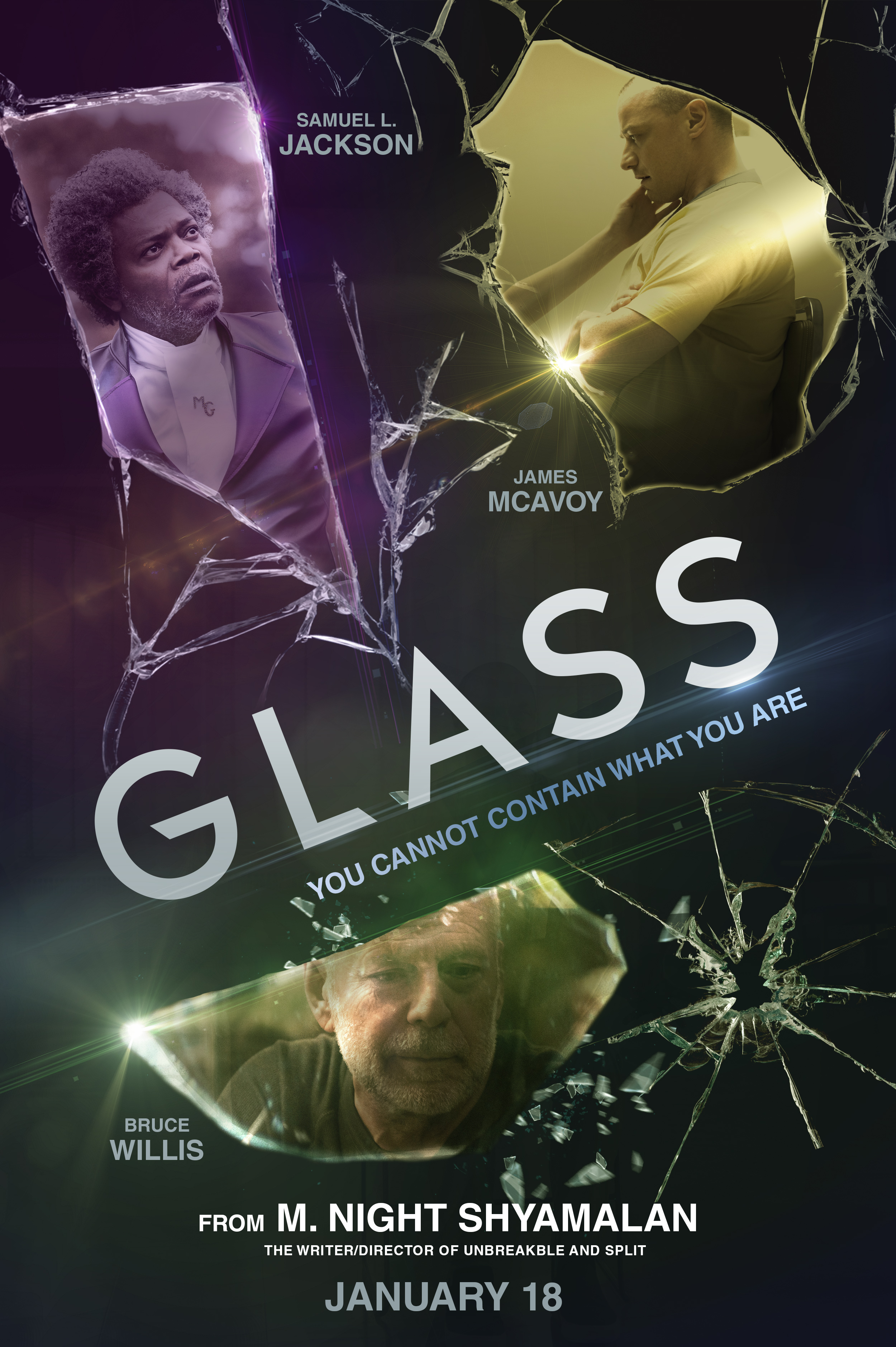 Oeps Ik geloof Onbekwaamheid Promotional poster for Glass movie