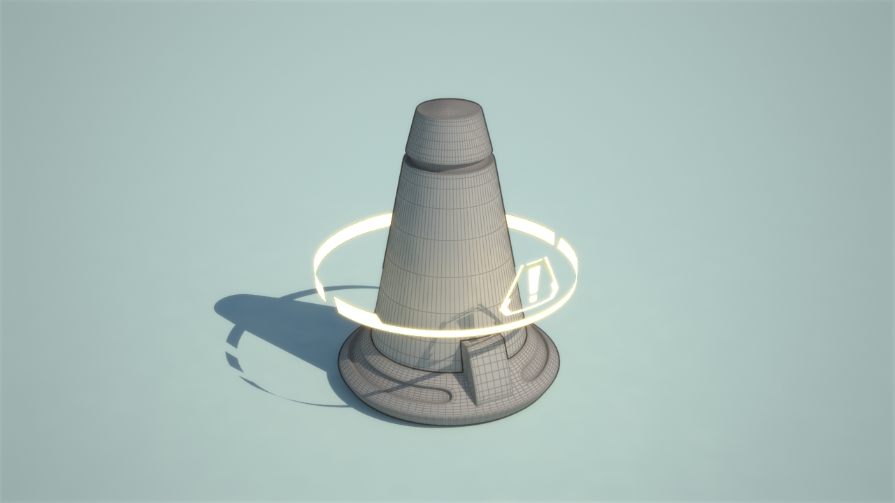 3D safety cone wireframe
