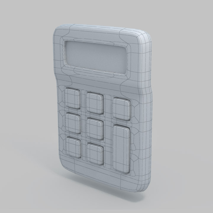 3D ilustración icono calculadora wireframe