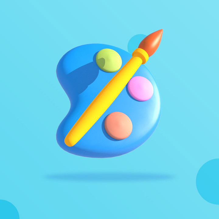 3D ilustración icono paleta de color