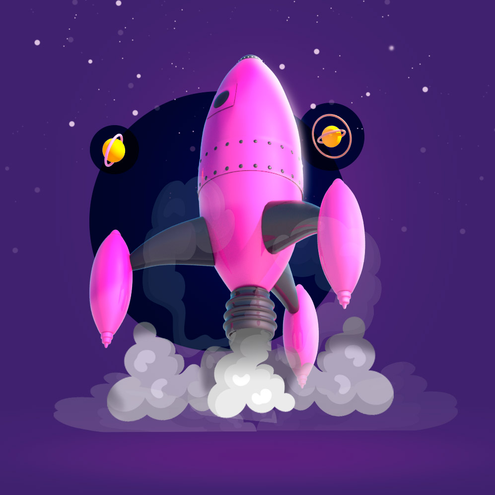 3D ilustración cohete