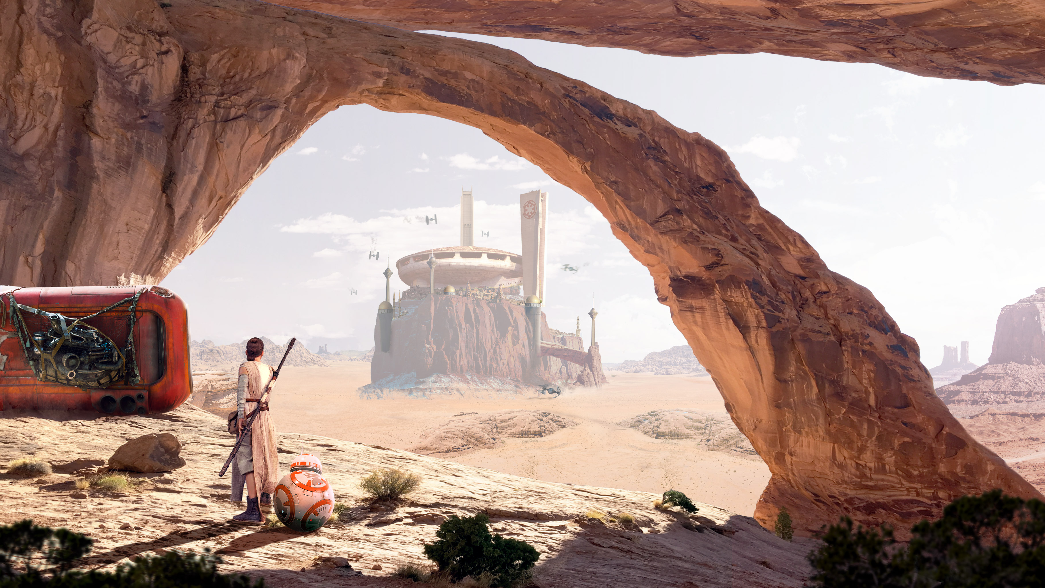 Matte painting Star Wars Rey Tatooine