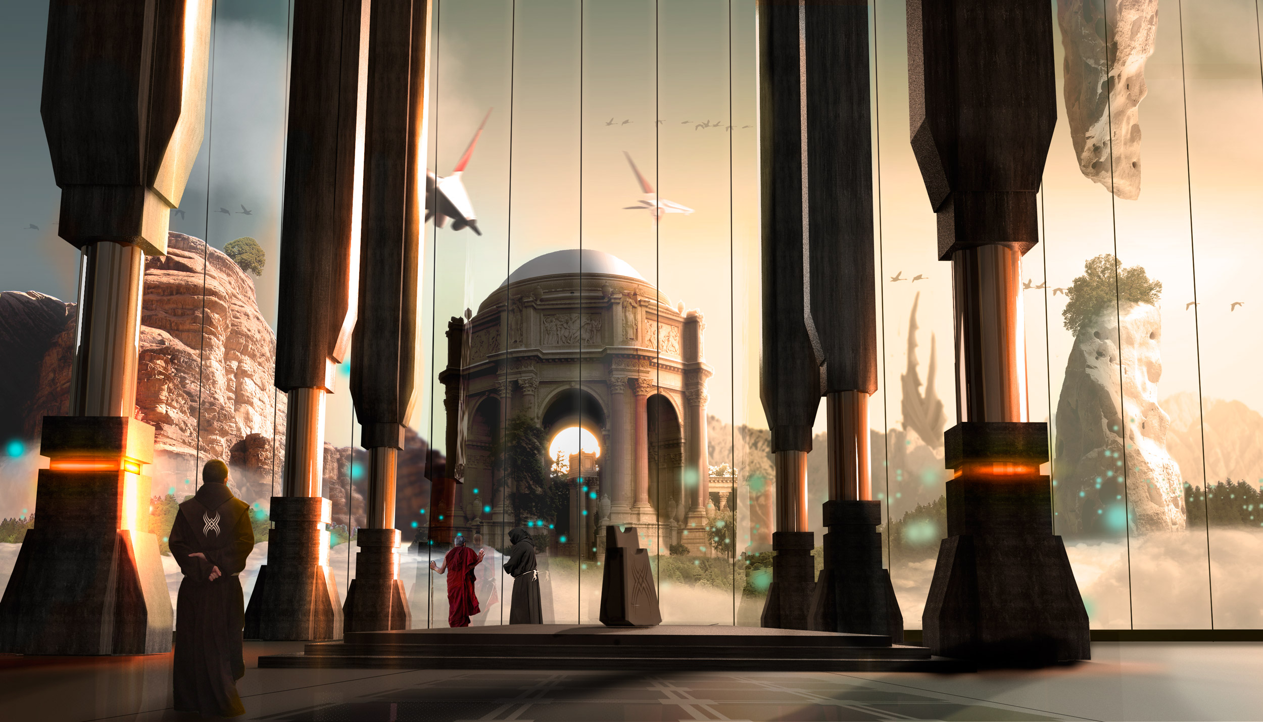 Temple matte painting