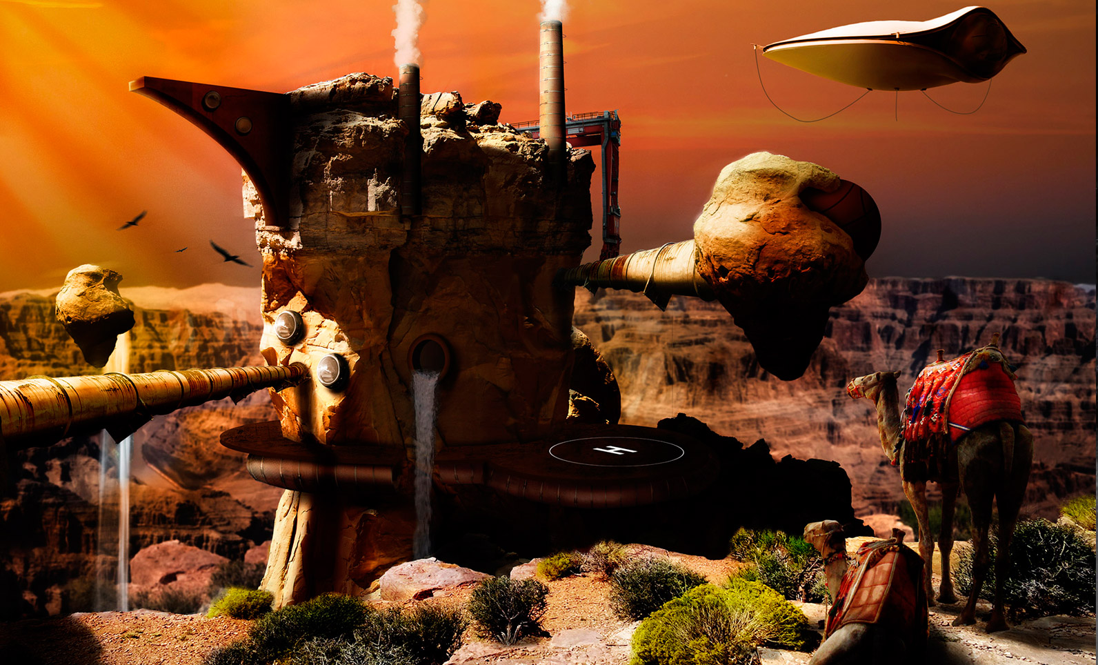 Matte painting. Red Rock Canyon