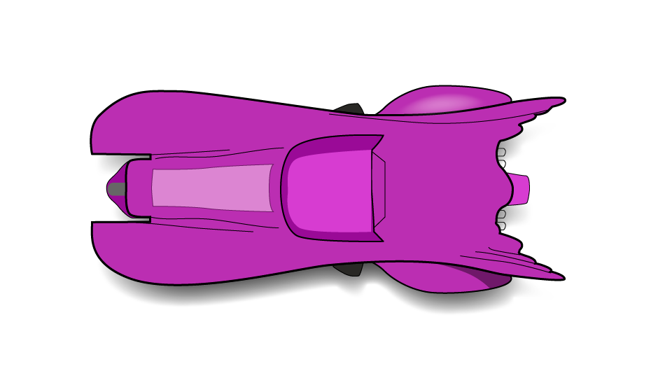 Car designed in top view