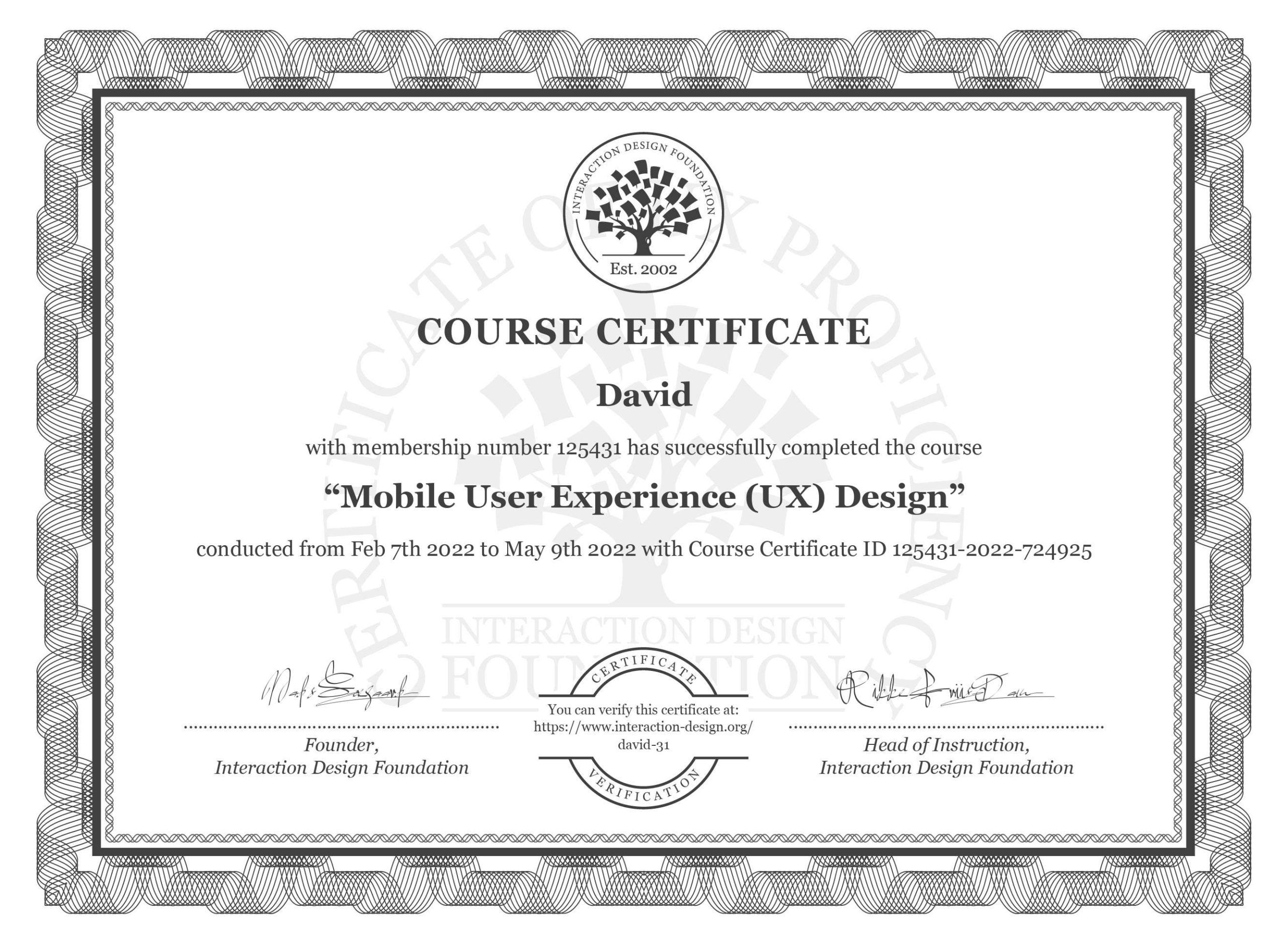 Interaction design certificado curso