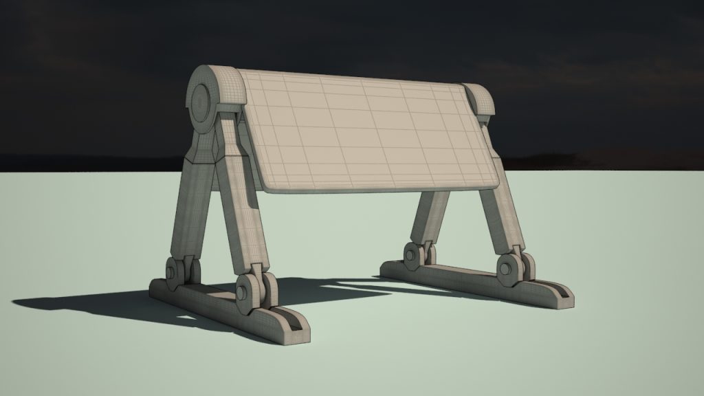 Modelado 3D barrera de señalización - malla