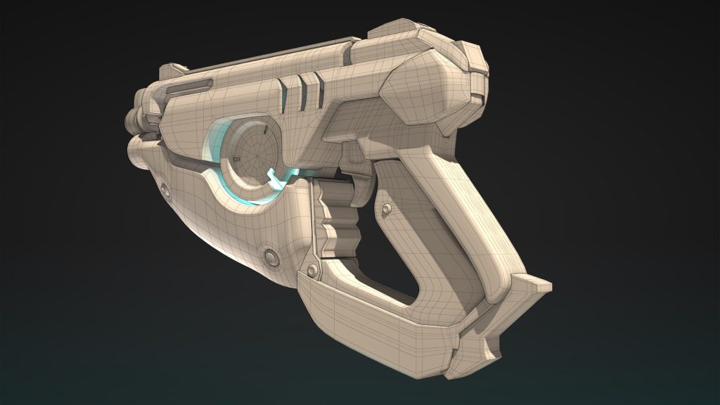 3D model gun - mesh