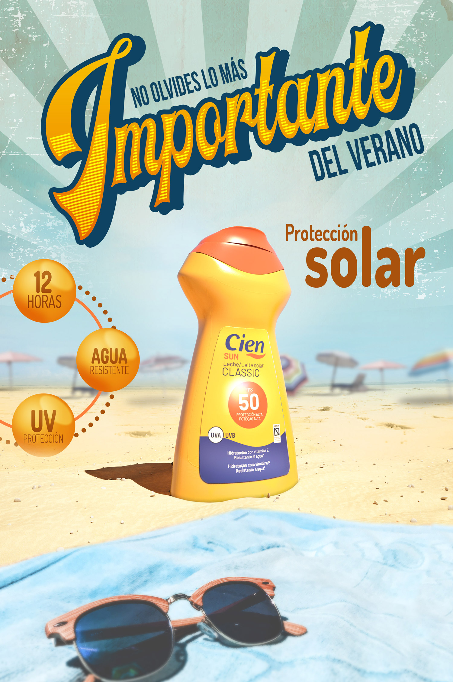 Anuncio para crema de protección solar