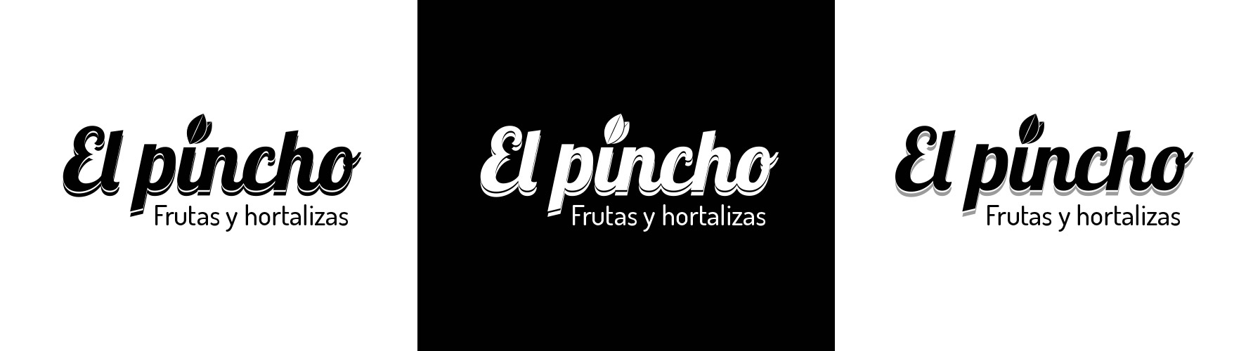 El pincho - logotipo en versiones a un color