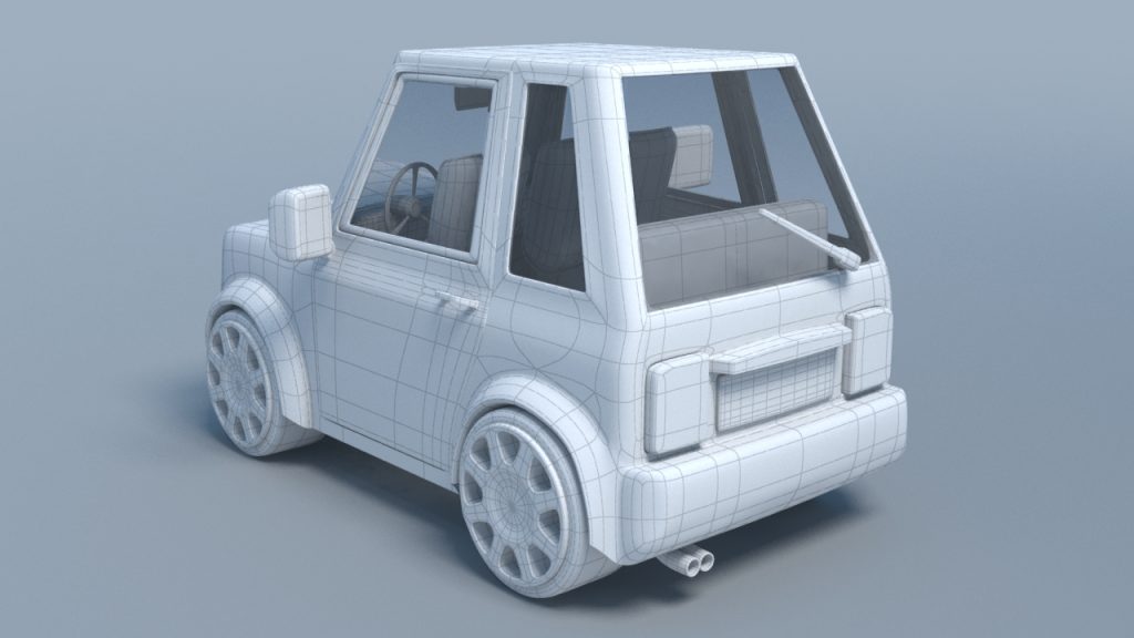 3D little car model - mesh