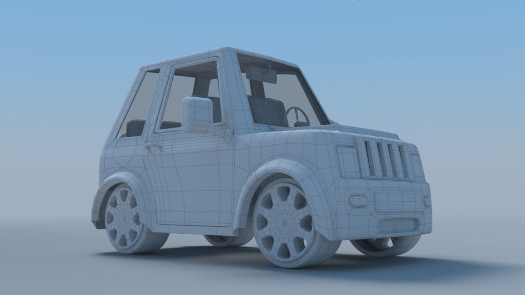 3D little car model - mesh